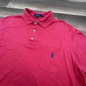 Polo Ralph Lauren Men's Size Large Red Short Sleeve‎ Polo Classic Fit Cotton